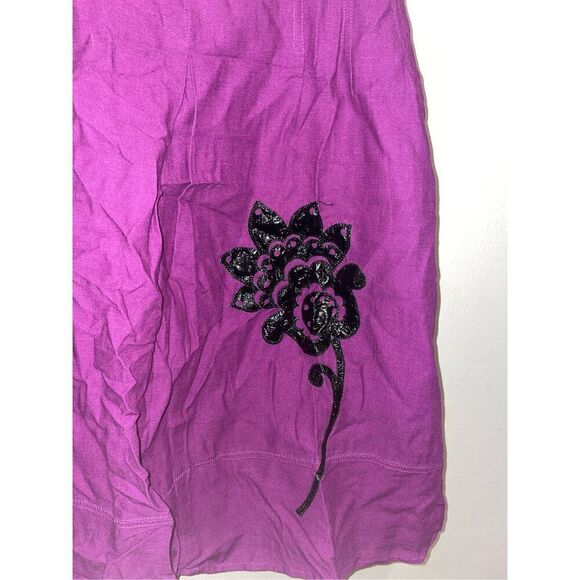 Vintage lily stanhope purple gothic flower a line skirt size 8 - Picture 4 of 8